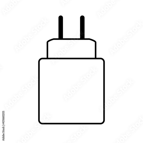 Smartphone USB charger adapter symbol. Charger head. Mobile phone charger icon. Illustration vector