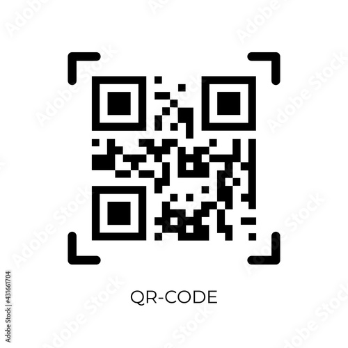 QR code symbol. Qr code payment scanning vector icon