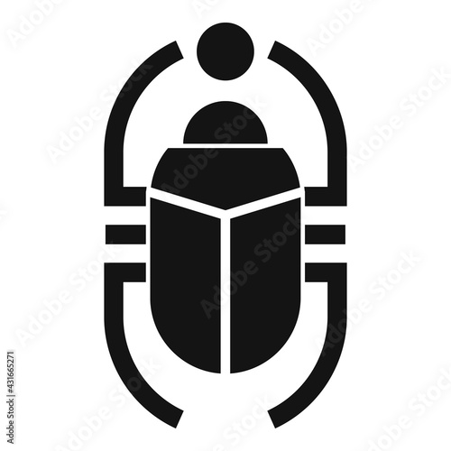 Egypt scarab beetle icon, simple style