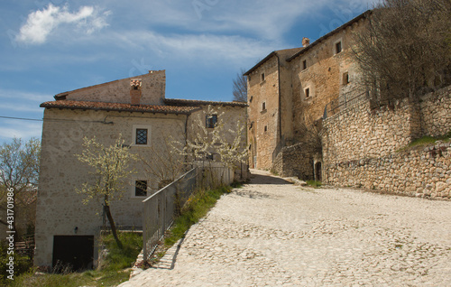 View of historic village of Calascio in Abruzzo