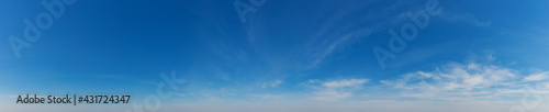 Panorama Blue sky and white clouds. Bfluffy cloud in the blue sky background