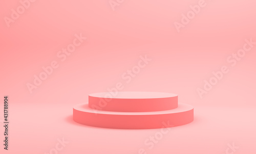 Abstract 3D render of cylinder podium
