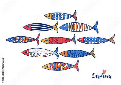 Cute sardine poster.