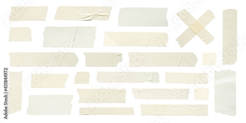 Close up of adhesive tape wrinkle set on white background