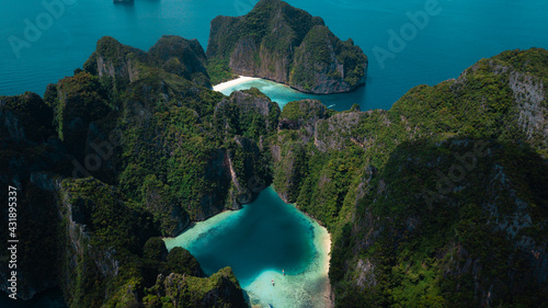 Pileh island and Maya bay in area of Phi phi leh. The place where can swimming inside with beautiful nature of sea.