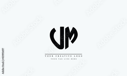 Letter Logo Design with Creative Modern Trendy Typography UM MU U M