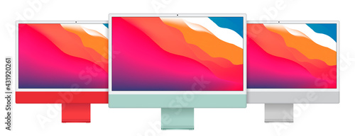 Mockup computer monitor isolated on a white background. To present your application and web design.