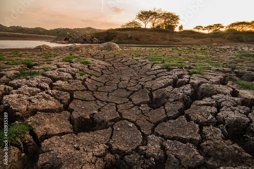 Image of the drought ground.Problems arising from global warming.