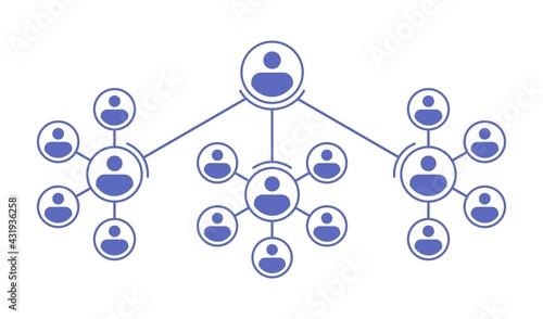 Organization Chart of Company or Government Hierarchy. Corporate Structure Flat Vector Illustration.