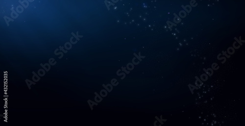 Deep sea blue illustration background realism. Dark deep and scary ocean banner.