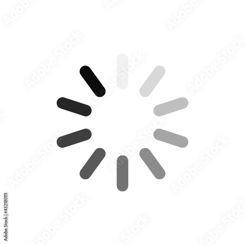 Flat Style Loading Wheel Icon for Progress Indication. Buffering Icon, Downloading Symbol