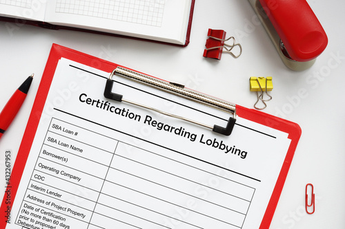 SBA form 1711 Certification Regarding Lobbying