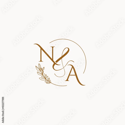 NA initial wedding monogram logo