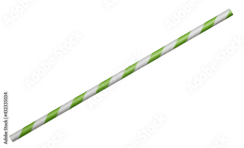 Eco friendly paper drinking straw isolated on white background with clipping path