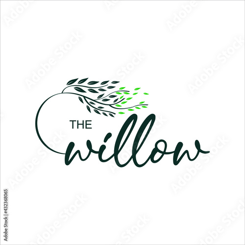 corporate willow logo nature graphic design element for business or industry template ideas