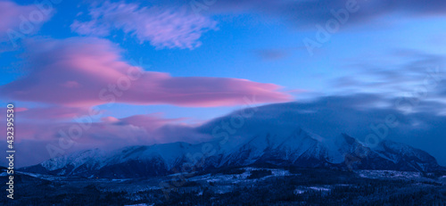 Tatra Mountains sundown panorama
