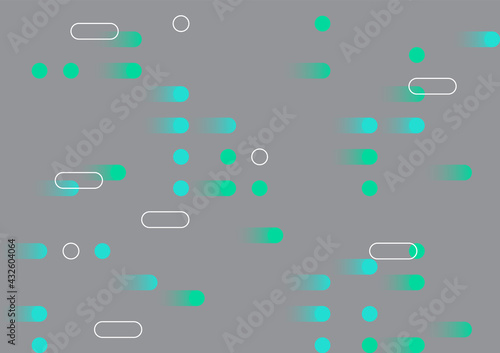 Digital Morse Code Background. Digital dot and dash with green and blue color design in the morse code style show dynamic from data connection through network connection pipeline or fiber optic.