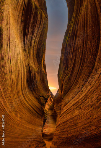 The texture of rocks in Yucha canyon in China. The place is names as "Antelope Canyon of China".
