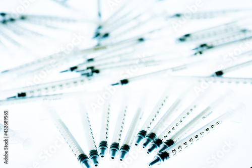 Tuberculin Injection syringes on white background