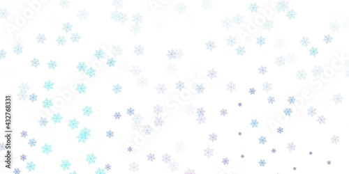 Light pink, blue vector natural backdrop with flowers.