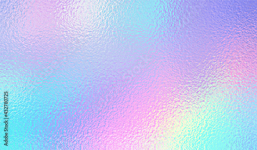 Hologram background. Iridescent foil effect texture. Holography pattern. Pearlescent gradient. Rainbow surface for design prints. Pastel color. Holographic metal patern. Delicate background. Vector