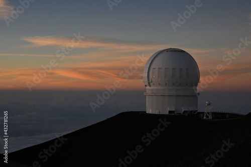 observatory at sunset