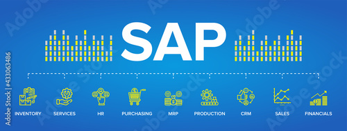 SAP Enterprise Resource Planning (ERP) construction concept module vector icons