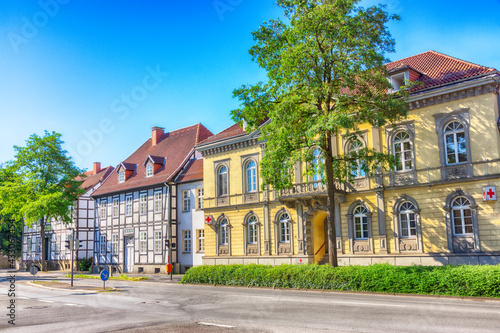 Häuserzeile in der Hornschen Straße in Detmold, Nordrhein-Westfalen