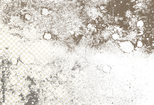 Mold, mildew, decay, stains, splashes, explosion. On an isolated background. Trail of grunge blots and splashes. Vector pattern of natural origin.