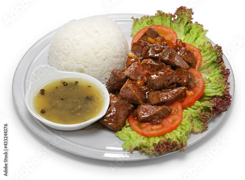 beef lok lak, cambodian national dish