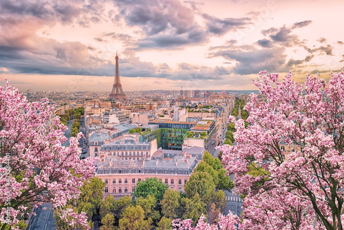 Paris city in the springtime