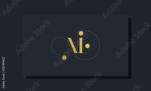 Minimal royal initial letters NL logo