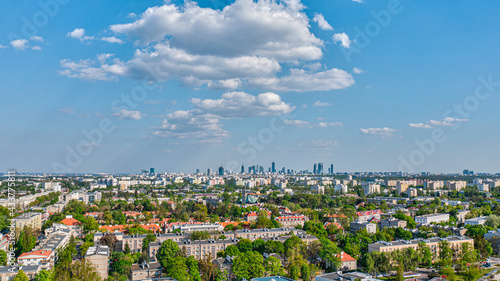 Warszawa, panorama centrum miasta z Bielan