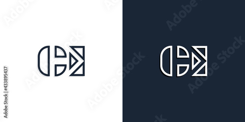 Abstract line art initial letters CE logo.