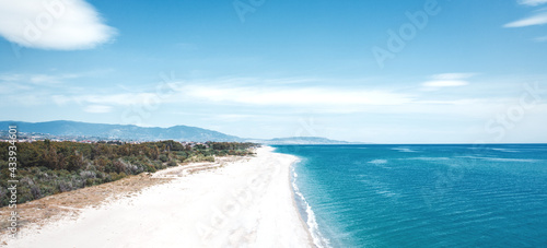 Aerial view of white sand beach. Locri Calabria 