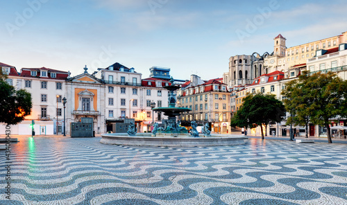 Lisbon, Portugal at Rossio Square