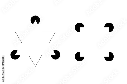 Kanizsa figures trigger the percept of an illusory contour by aligning Pac-Man-shaped inducers in the visual field such that the edges form a shape. Although not explicitly part of the image