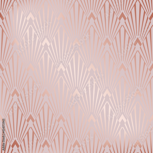 Glam fancy seamless pattern. Pink marble. Rose gold effect. Beauty diamond background. Repeated patterns art deco. Elegant texture. Delicate patern for design wallpaper, gift wrapper, prints. Vector