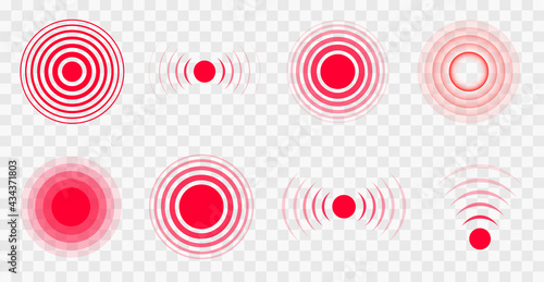 Set of radar icon. Sonar waves icon. Vector illustration