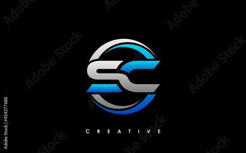 SC Letter Initial Logo Design Template Vector Illustration