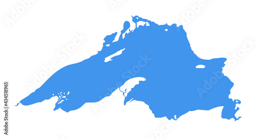Lake superior map michigan superior vector silhouette abstract illustration map