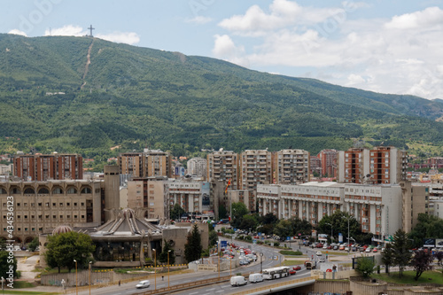 Skopje widziane ze wzgorza z twierdzą