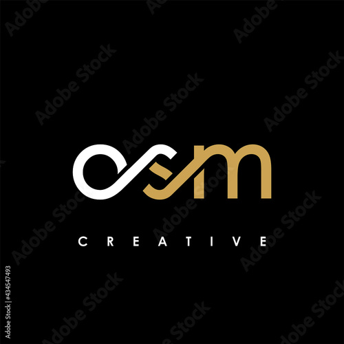 OSM Letter Initial Logo Design Template Vector Illustration