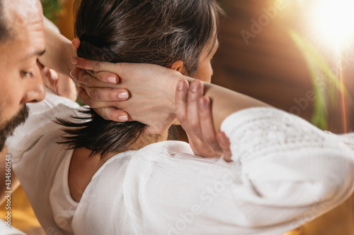 Thai Yoga Massage - Upper Body Stretch at Wellness Center