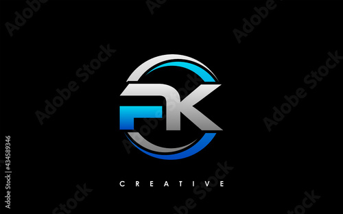 PK Letter Initial Logo Design Template Vector Illustration