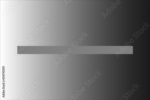 Simultaneous contrast illusion. Background is color gradient and progress from dark gray to light gray. Horizontal bar appears to progress from light grey to dark grey, but is in fact just one color.
