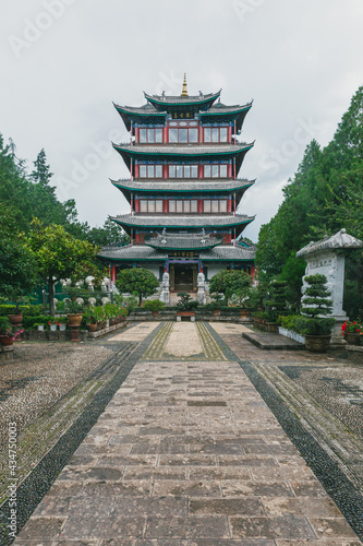 Wangu Tower in old town of Lijiang, Yunan, China