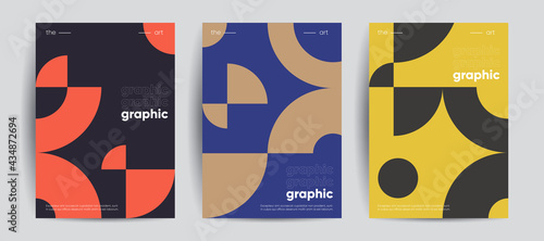 Simple geometric covers set. Minimalist vector templates.