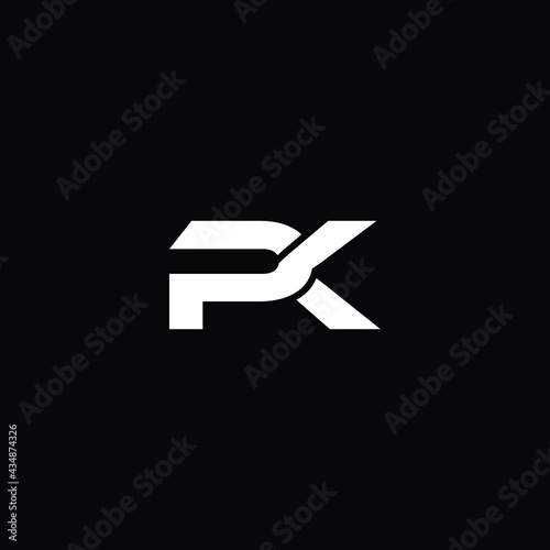 pk modern letter logo design with black background 