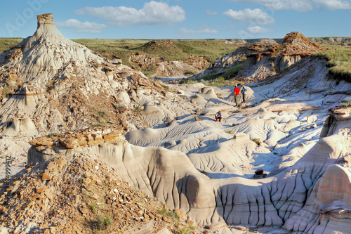 Dinosaur Provincial Park in Alberta, Canada, a UNESCO World Heritage Site noted for its striking badland topography and abundance of dinosaur fossils, one of the richest fossil locales in the world.